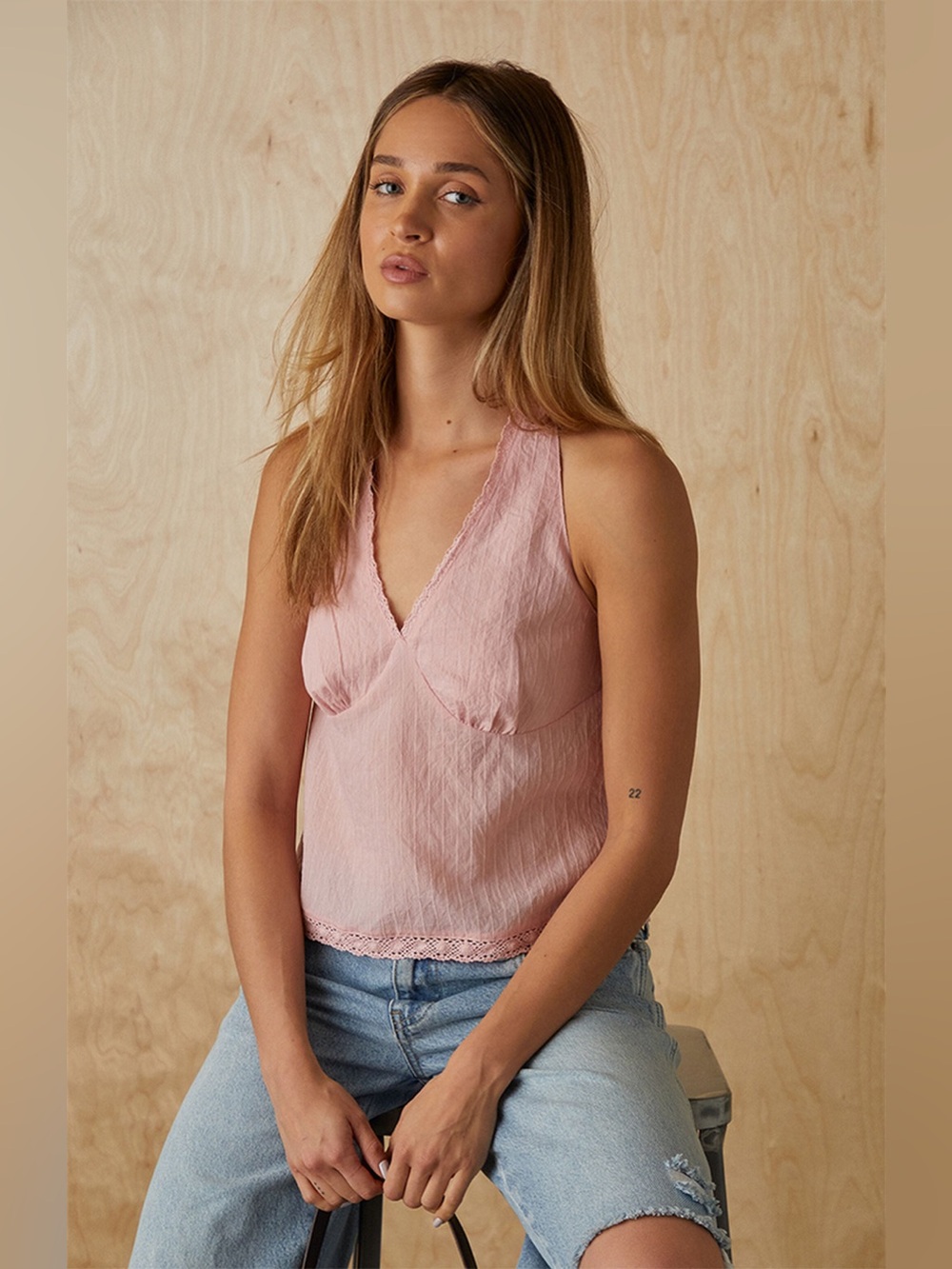 NWT Pacsun Your Favorite Charlie Embroidered Trim Tank Top